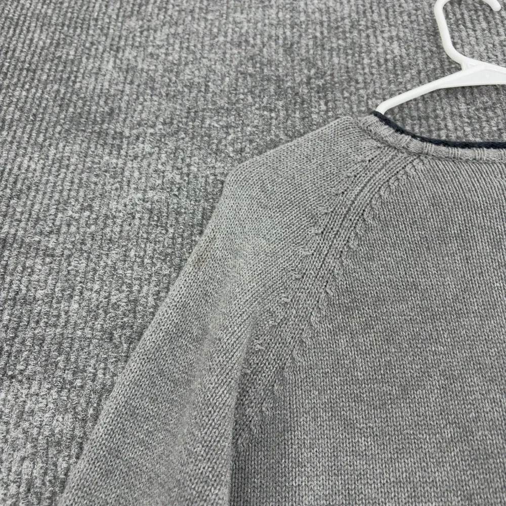 J Crew Sweater Mens XL Grey Cotton Raglan Crewneck Classic Minimalist